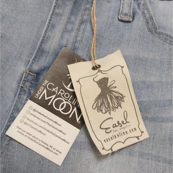 NWT Easel Los Angeles Light Wash Side Stripe Ankle Jeans Sz S - Picture 5 of 11